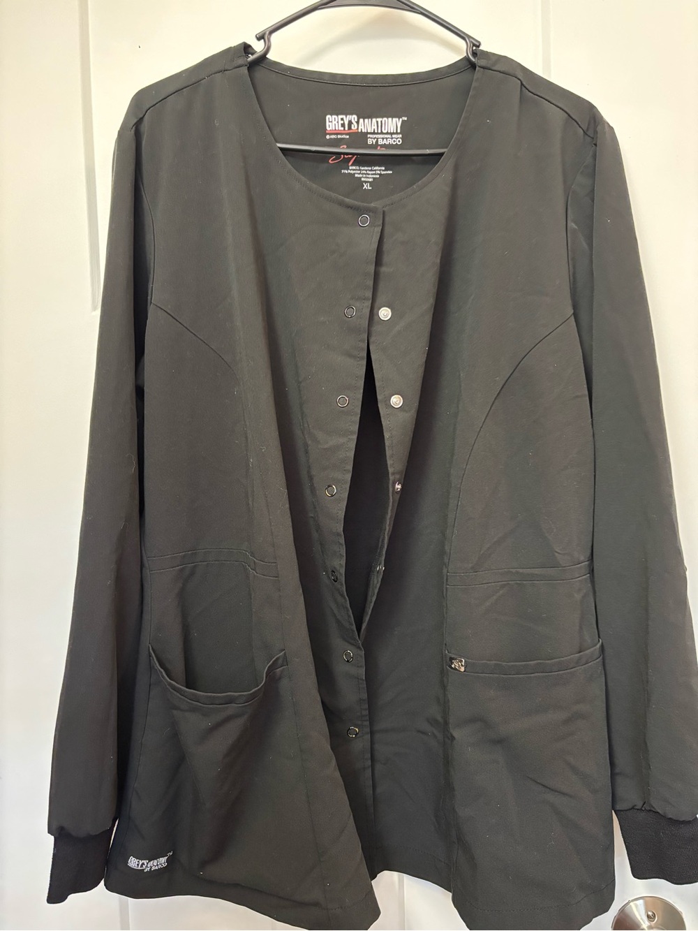 Grey's Anatomy Women's Black Snap-Front Utility Jacket